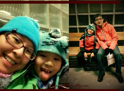 Being silly in the cold...