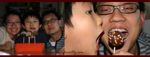 i think that pose is going to become tradition and look at father and son going for that cake-pop!