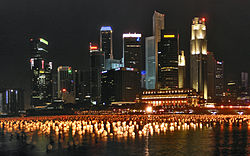 Singapore's Skyline of the same area today. Credit: Wikipedia, Tourism in Singapore