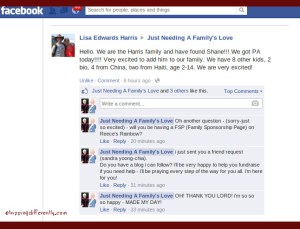 They posted to our Just Needing A Family's Love Facebook Page that they just received PA (pre-approval)!