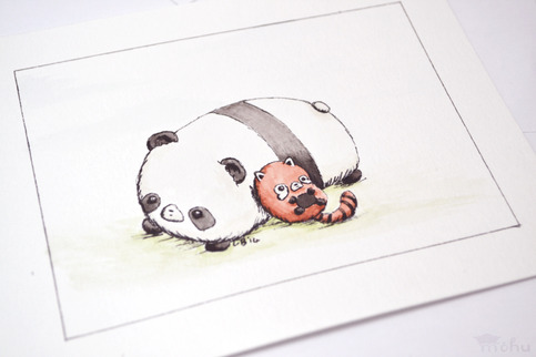 pandafriendsno5watercolourpainting