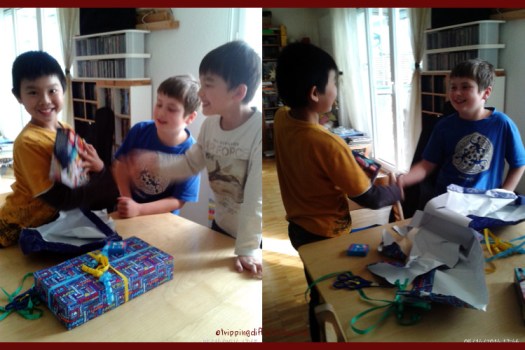 He was so very happy to have gotten 2 sets of Lego Movie legos!