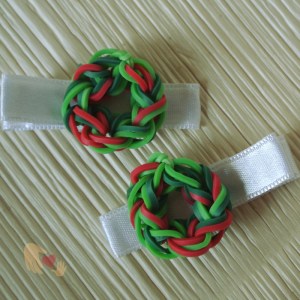 Adorable Mini Christmas Wreaths on pretty white ribboned-hairclips...